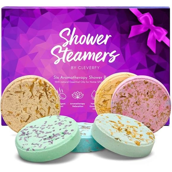 Shower Steamers Aromatherapy - Pack of 6 Shower Bombs with Essential Oils - Picture 1 of 6